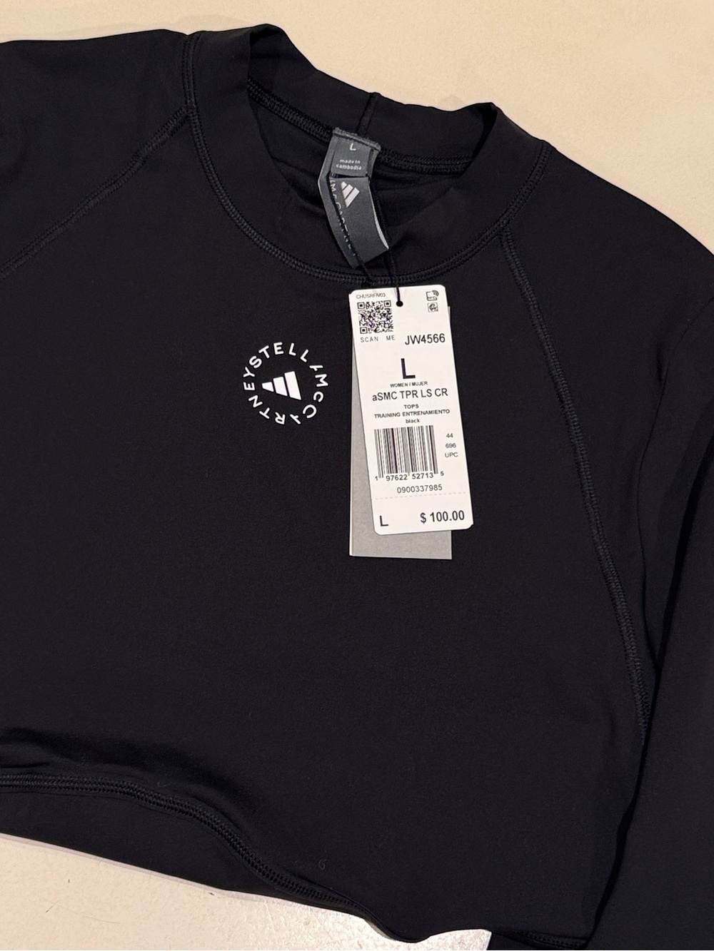 NEW💎ADIDAS BY STELLA MCCARTNEY TRAINING LONGSLEEVE CROP $100 - Picture 7 of 8
